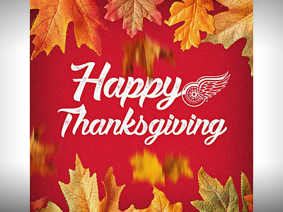 DRW Thanksgiving adobe photoshop creative design detroit detroit red wings graphic design hockey nhl photoshop red wings thanksgiving typography
