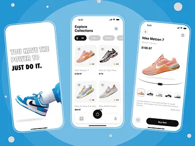 Shoes App🔥 branding concept design e commerce marketplace mobile nike shoe shoe store store ui ui design uiux