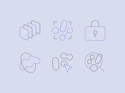 Biomatter designs icons architecture bio biology biomatter branding grey icon icons indigo levander line line illustration magneta matter micribiology minimal pastel violet protein proteins violet