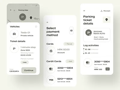 ParkMobile - UX | AI ai inovation booking details car parking clean credit credit card map park mastercard mobile app park parking parking app parking details payment payment getway payment method ui design uiux ux design visa card