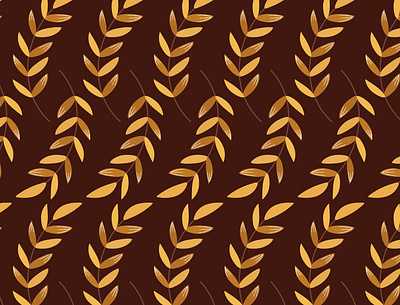 Golden autumn leaves botanical cozy design elegant floral golden graphic design illustration leaves pattern vector