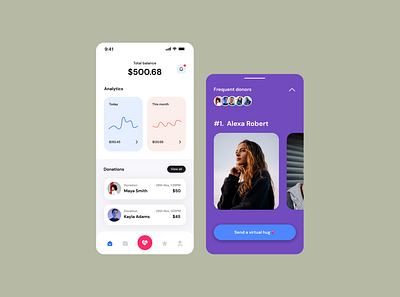 Donation App clean design donation mobile ui