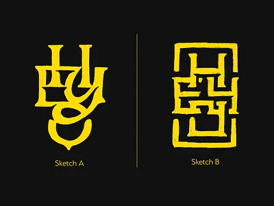 Heyo® Monograms apple pencil branding graphic design heyo! ipad logo monograms procreate sketchbook sketches yellow