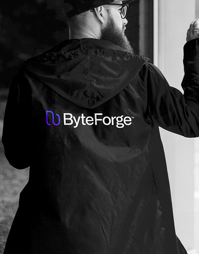 ByteForge ai app branding design gradient illustration logo logo design logodesign modern software tech technology ui vr