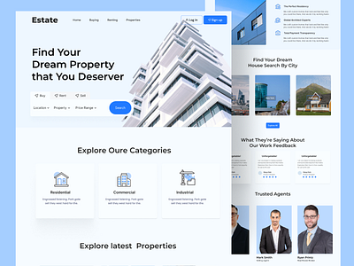 Real estate Website Landing page creative design home illustration landing page real estate realty ui ui ux ux website