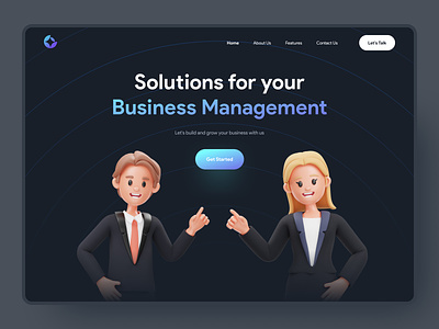 Business Agency landing Page 3d 3d character 3d icon 3d illustration agency business business website character avatar consultant header illustration landing page ui ux web design website