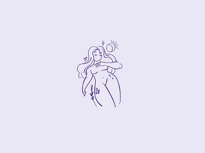 Woman - Illustration for TESI Psychologist cute design girl graphic design illustration light lila line minimal procreate purple simple spirit woman women