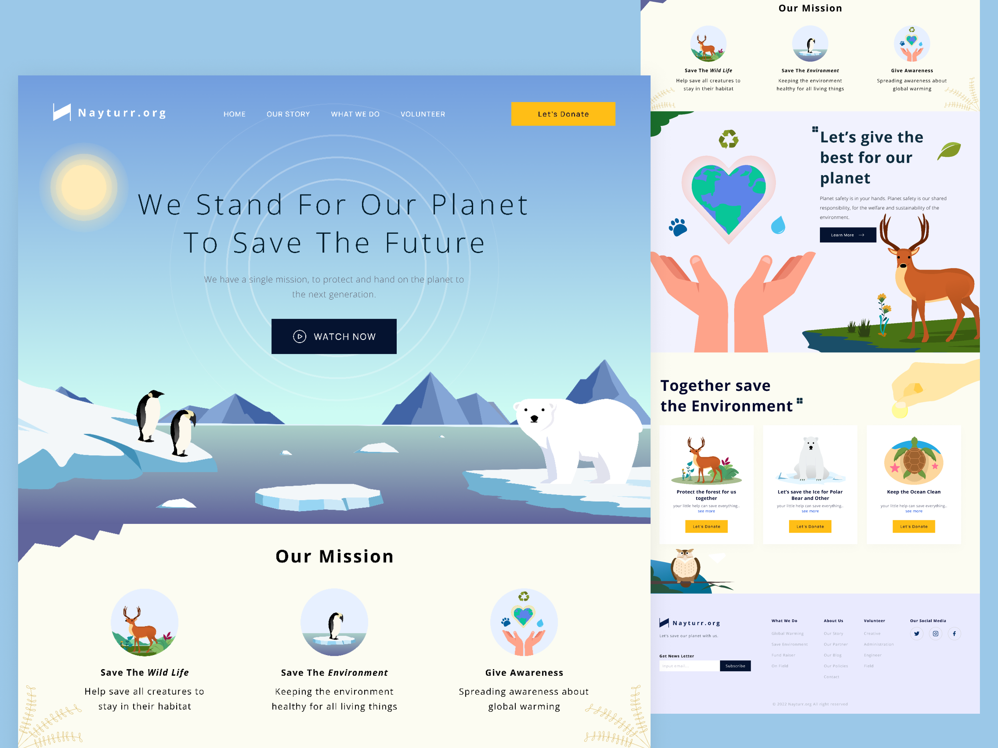 Example of Custom Landing Page With Illustration
