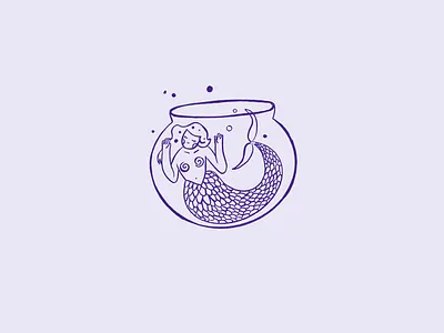Mermaid - Illustration for TESI Psychologist cute graphic design illustration ilustracion mermaid minimal purple sirena