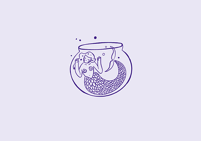Mermaid - Illustration for TESI Psychologist cute graphic design illustration ilustracion mermaid minimal purple sirena