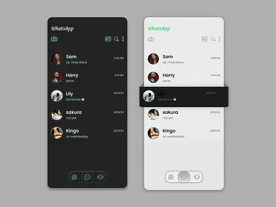 Whatsapp UI simple adobe xd branding design figma graphic design illustration logo ui ux vector