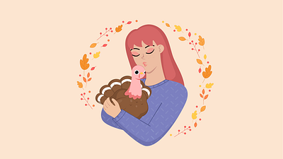 Happy Thanksgiving Day character cooking design dish food girl graphic design happy holiday illustration people thanksgiving turkey vector weekend