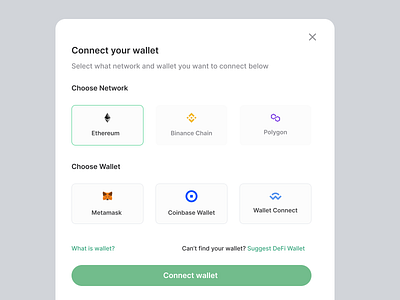 Connect Wallet app design branding clean crypto defi design logo network token ui uidesign ux vector wallet web3