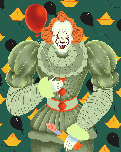 Pennywise art cartoon cartoon illustration design illustration procreate texture