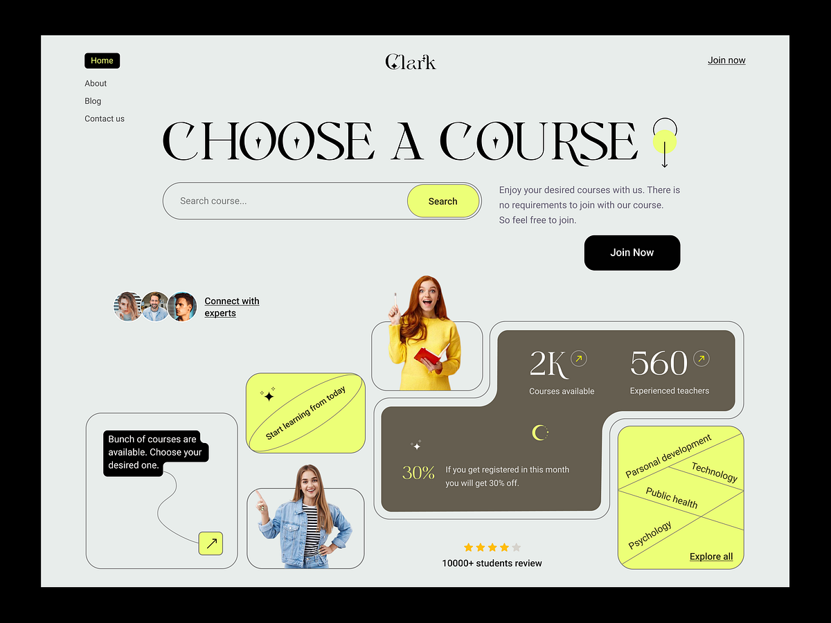 E-learning web header by Sushmita Paul on Dribbble