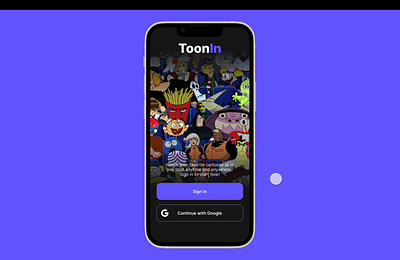 ToonIn: Cartoon Streaming Service cartoon design mobile netflix streaming ui ux