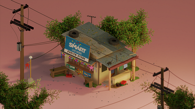 sari-sari store 3d art 3d blender low poly