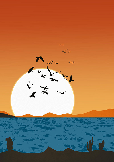 Beautiful sunset - made in photoshop branding design graphic design illustration vector