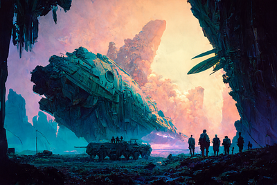 Wreckage 2 ai art color concept design digital gradient illustration light midjourney minimal painting photoshop simple