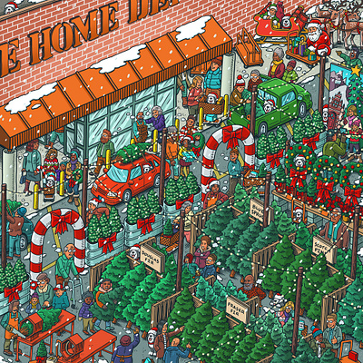 Home Depot Holiday Seek & Find drawing eye spy holidays holidays 2022 home depot illustration mario seek and find the home depot zucca