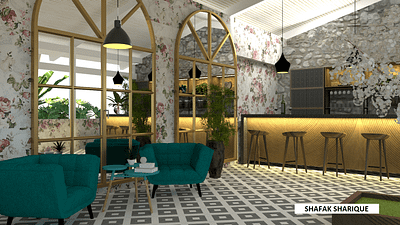 Restaurant design illustration interior textures