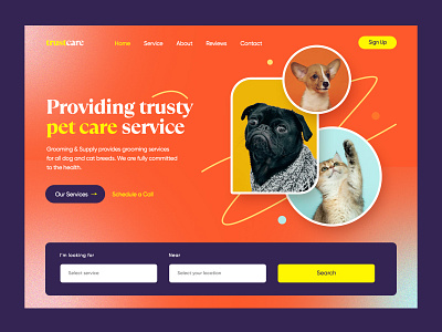 Pet Care Website Landing Page Ui Design | Landing Page | Pets home page homepage landingpage pet adoption pet care pet shop petcare petcare website pets petshop petstore ui ui design uidesign uiux ux design web design webdesign website website design