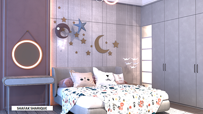 Kid's room design interior textures