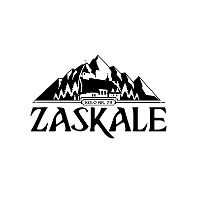 Koło Zaskale - Primary Logo Black and White branding design goral goralskie logo graphic design kolo zaskale logo poland polish highlander logo zaskale