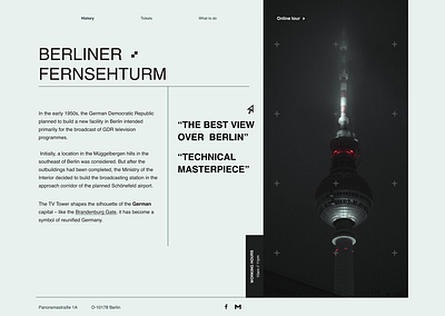 History page for Berliner Fernsehturm branding graphic design ui