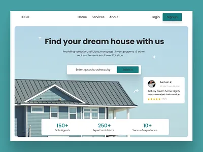 Real Estate Hero Section graphic design logo ui