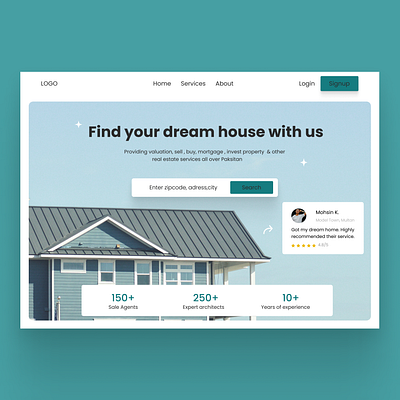 Real Estate Hero Section graphic design logo ui