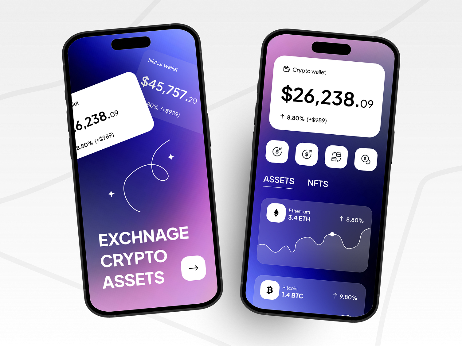 Crypto wallet App - UI/UX Design by Nishar Multani on Dribbble