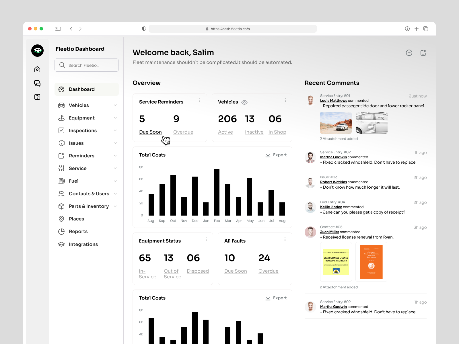 SAAS - Fleet Management Software 2023 car attactch car equipments chart clean dashboard clean fleet management software clean saas design crm dashboard fleet fleet management fuel management order saas saas fleet management software software tracking ui ux