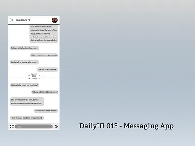 DailyUI 013 - Messaging App dailyui dailyui 013 design message messages messaging app simple