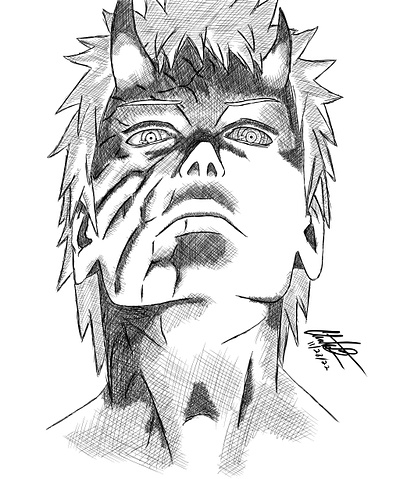 Obito Uchiha (Naruto) Digital Ink anime design drawn game illustration ink naruto obito