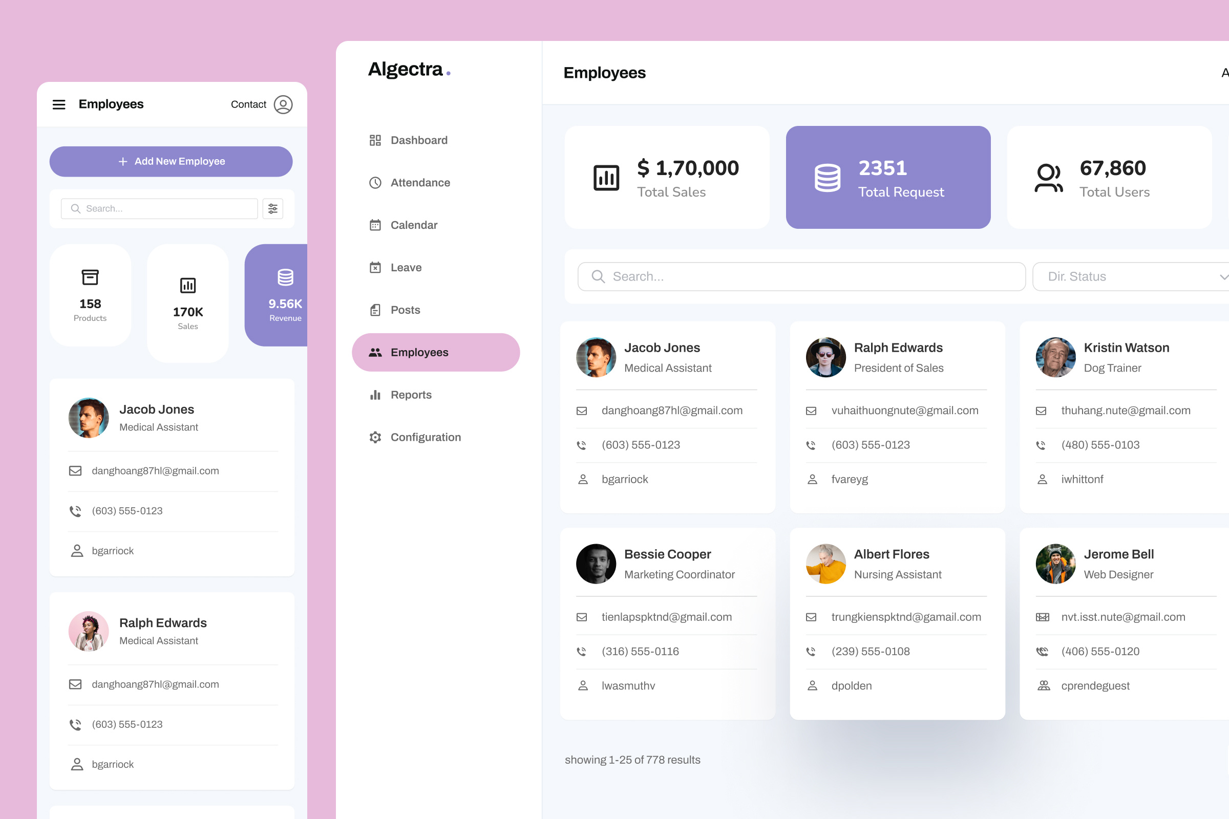Employee Data Dashboard app dashboard employee employee data employee profile hr hrm product saas software ui user user data ux website