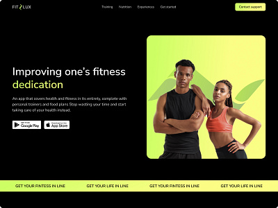 Fitlux - product website app branding concept design logo product design ui ux web design