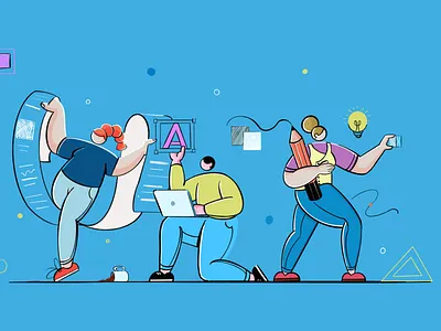 Team concept digital digitalart flat vector illustration team vector
