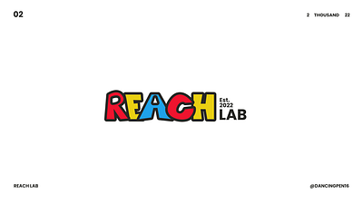 Reach Lab. bold brand identity branding creative custom design golden ratio graphic design kids logo logodesign logofolio logomaker logotype organic rainbow simple typeface typography unique