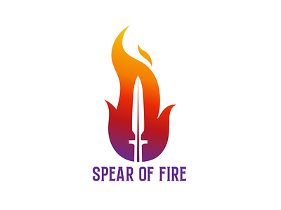 Spear of Fire Logo branding design fire fire logo gradient graphic design logo red spear sword vector
