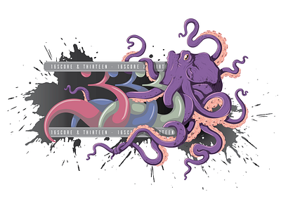 16 Score & Thirteen apparel branding graphic design illustration octopus t shirt vector vector art vector illustration
