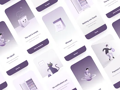 Empty States Screens Design design figam mobileappdesign ui uiux design ux