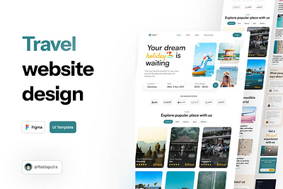 Travel Landing Page Website Design clean landing page landing page template travel landing page ui uikit web website website design