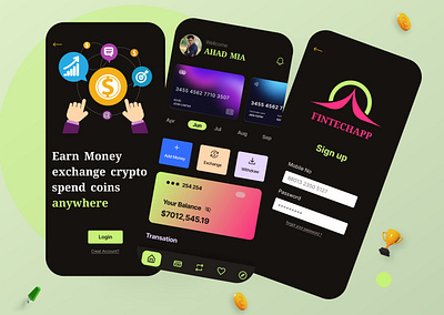 FINTECHAPP Ui Design app design graphic design ui ux vector