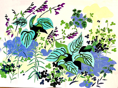 Hosta design graphic design illustration textile wallpaper
