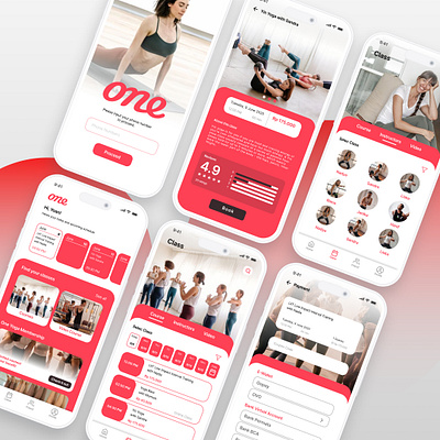 Yoga App UI/UX design illustration logo ui