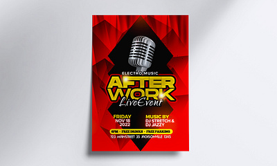 Afterwork live event flyer 3d banner design banners branding flyer flyer art flyer design graphic design illustration poster art poster design posters