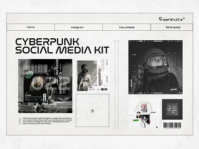 Cyberpunk | Social Media Pack canva cyber template cyberpunk futuristic instagram social media template