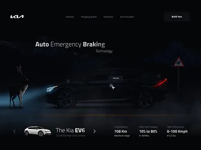 Kia EV6 Website 🔥 auto automobile automotive car dark design drive electric ev6 hybrid kia trend truck ui uidesign uiux vehicle web web design website