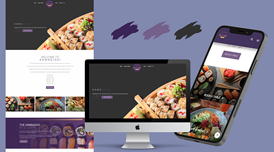 Sushi Restaurant Website Design branding design graphic design illustration logo typography ui ux vector web design